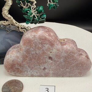 Pink Amethyst Green Jasper Cloud Carving, 303g Druzy Crystal Heart Chakra 3